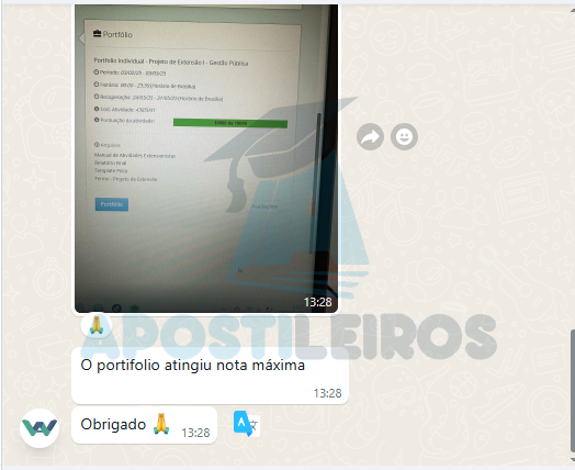 projeto de extensao nota máxima