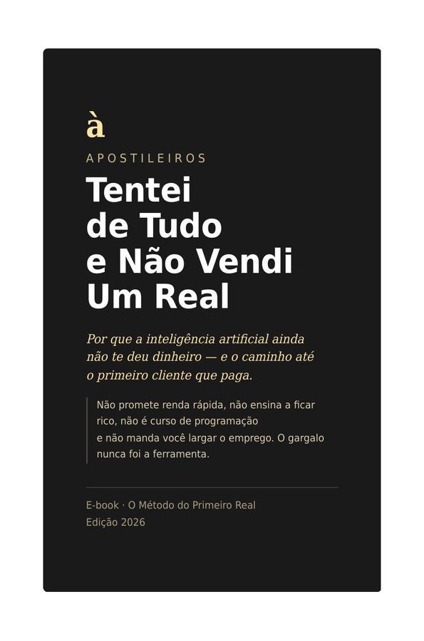 Capa do e-book Tentei de Tudo e Não Vendi Um Real
