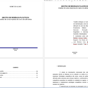 Portfólio Plástico Desafio Ambiental