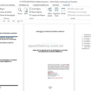 Portfólio Análise de um projeto de expansão e outras alternativas de investimentos