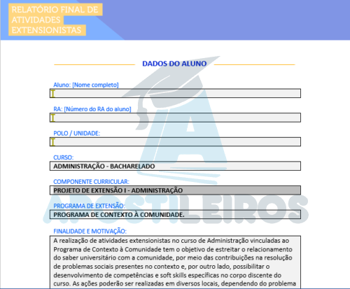 Projeto de Extensão I - Administração