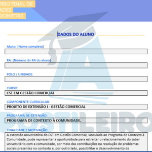 Projeto de Extensão I Gestão Comercial