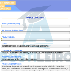 Projeto de Extensão I - Serviços Jurídicos, Cartorários e Notariais