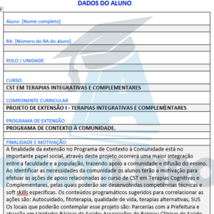 Projeto de Extensão I - Terapias Cognitivas e Complementares