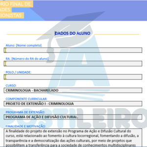 Projeto de Extensão I - Criminologia