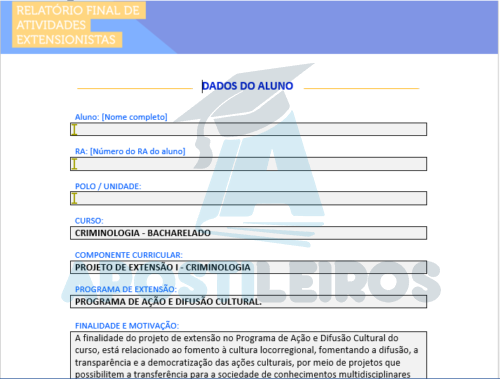 Projeto de Extensão I - Criminologia