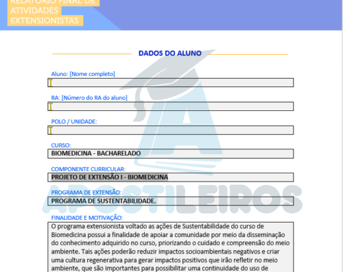 Projeto de Extensão I - Biomedicina