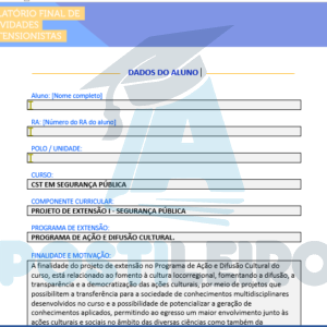 Projeto de Extensão I - Segurança Pública
