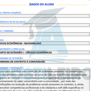 PROJETO DE EXTENSÃO I - CIÊNCIAS ECONÔMICAS