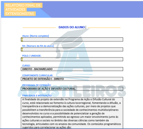 PROJETO DE EXTENSÃO I - DIREITO