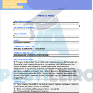 Projeto de Extensão I - Fotografia