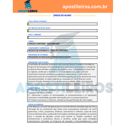 projeto de extensao II ciencias contabeis