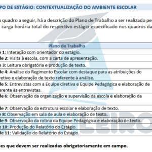 Relatório Estágio Supervisionado de Observação e Diagnóstico do Contexto Escolar Pedagogia