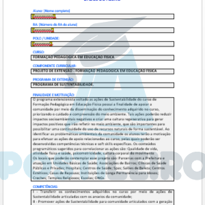 Projeto de Extensão Formação Pedagógica em Educação Física Unopar Anhanguera Ampli