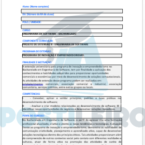 PROJETO DE EXTENSÃO II - ENGENHARIA DE SOFTWARE